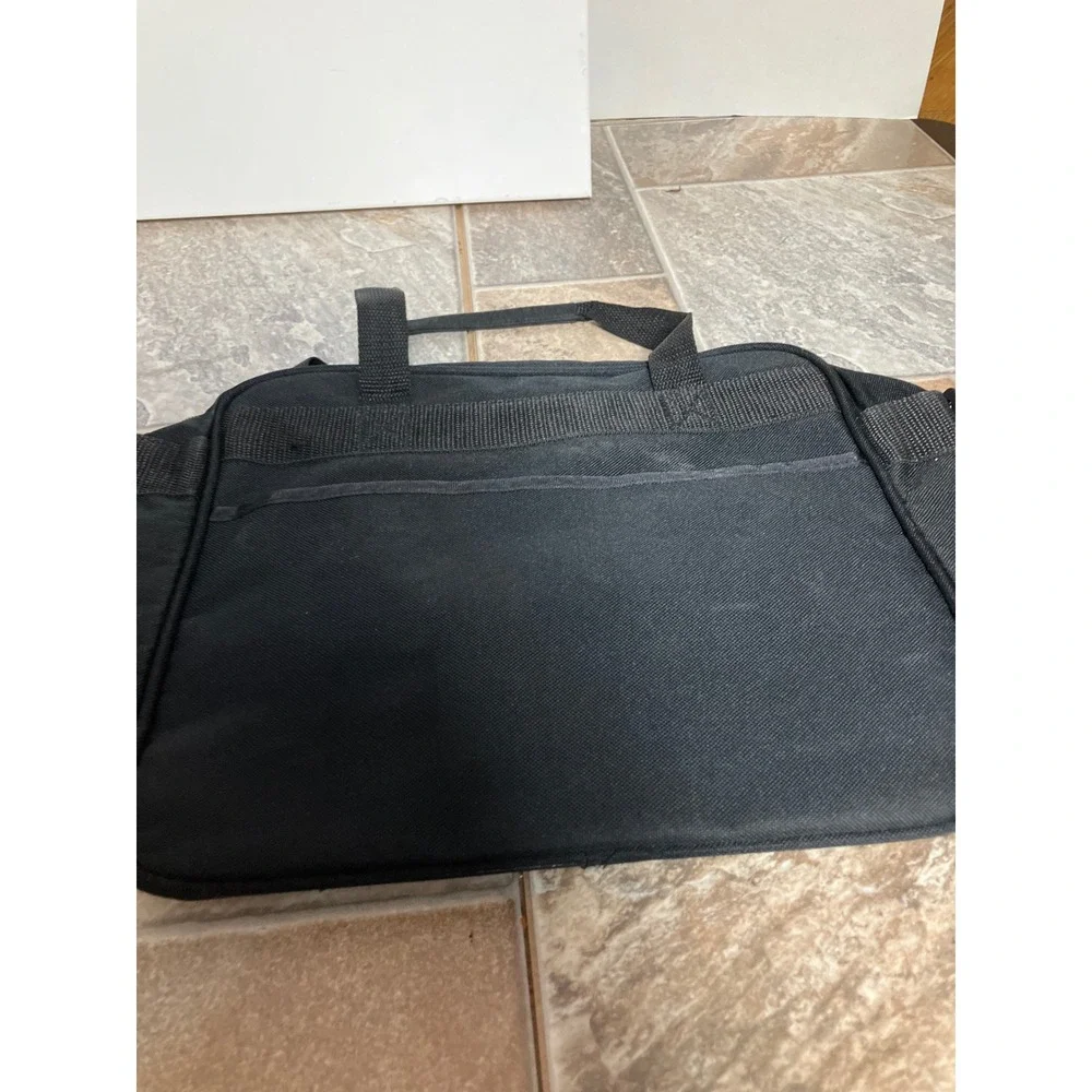 Globus Black Canvas Utility Laptop Bag Multi Pocket Organizer Work Commuter